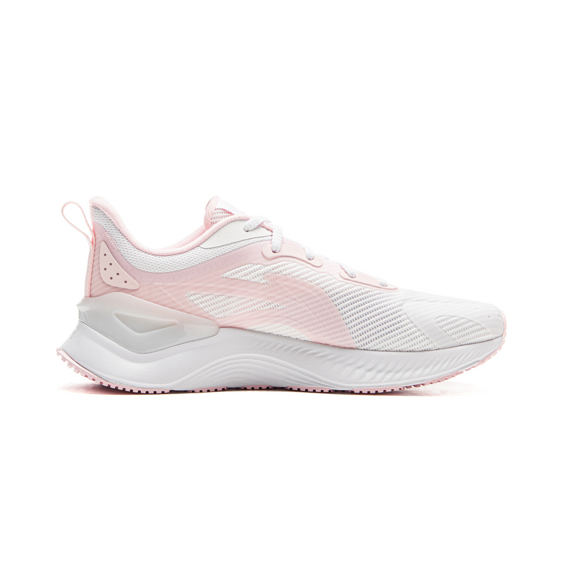 Li Ning Cushioning Abrasion Resistant Cushioning, Wear Resistant Low top Casual Running Shoes Women’s White Pink
