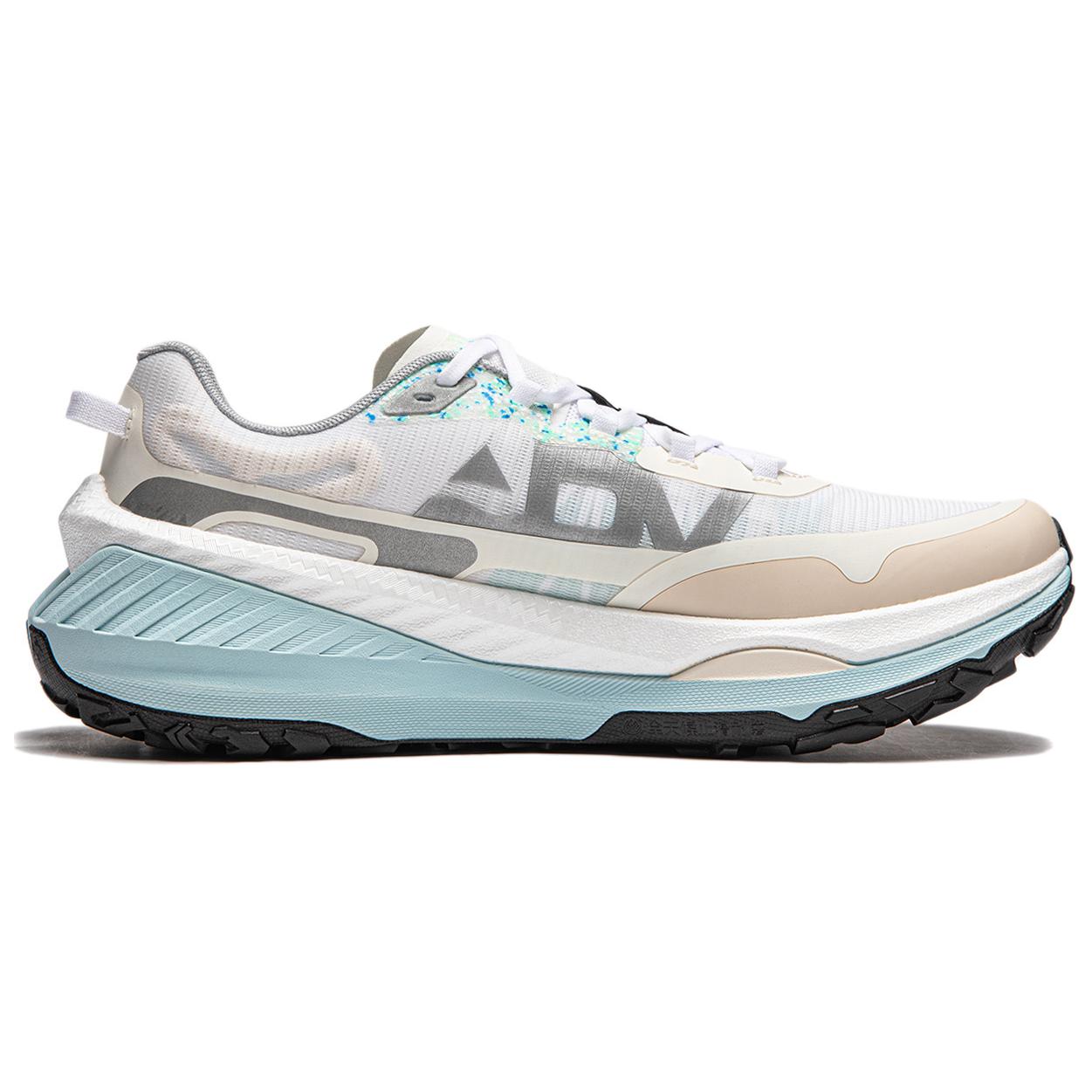 Li Ning Fabric Cushioning Slip Resistant Abrasion Resistant Support Rebound Low top Casual Running Shoes Men’s Ecru