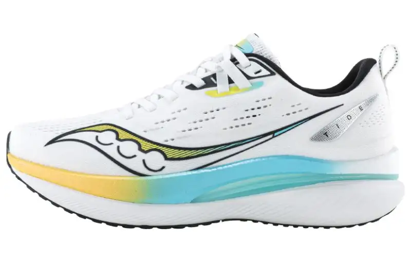 Saucony Tide Mesh, Textile Cushioning Abrasion Resistant Rebound Low top Casual Running Shoes Unisex White Blue
