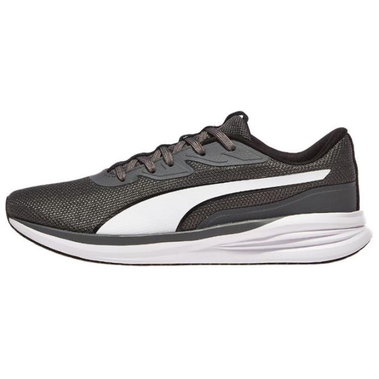 PUMA Night Runner V3 Comfortable Slip Resistant Abrasion Resistant Low top Casual Running Shoes Unisex Gray Black