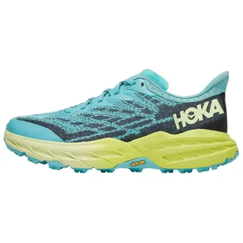 HOKA ONE ONE Speedgoat 5 Comfortable Breathable And Lightweight Low top Running Shoes Unisex Blue Yellow