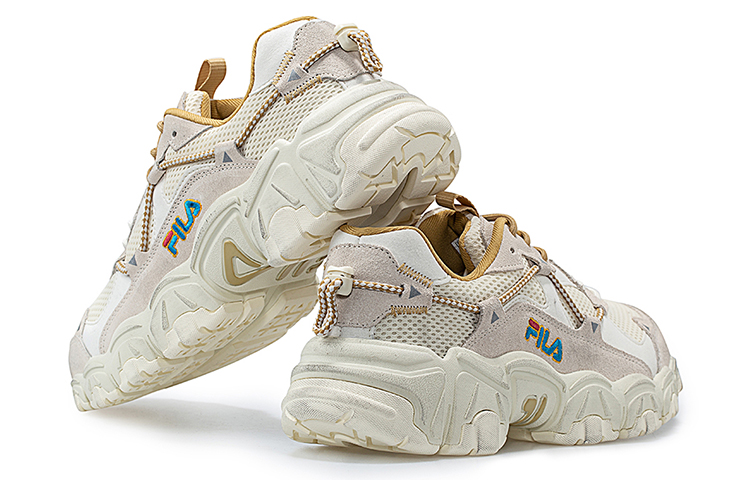 Женские кроссовки Fila FUSION Fluid (серо-бело-желтый) — фото 4