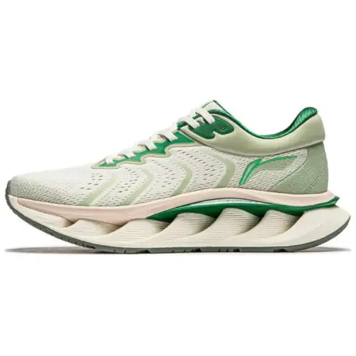 Li Ning Cushioning, Wear Resistant Low top Casual Running Shoes Men's White Green