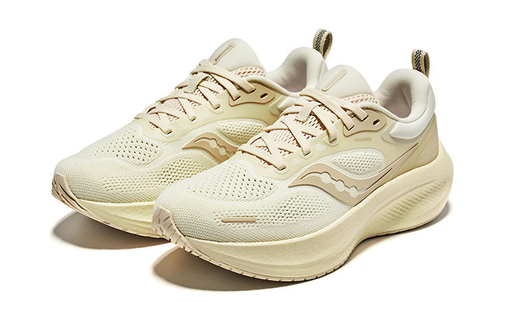 Saucony Surge 3 Fabric Cushioning Breathable Lightweight Low top Casual Running Shoes Women’s Beige
