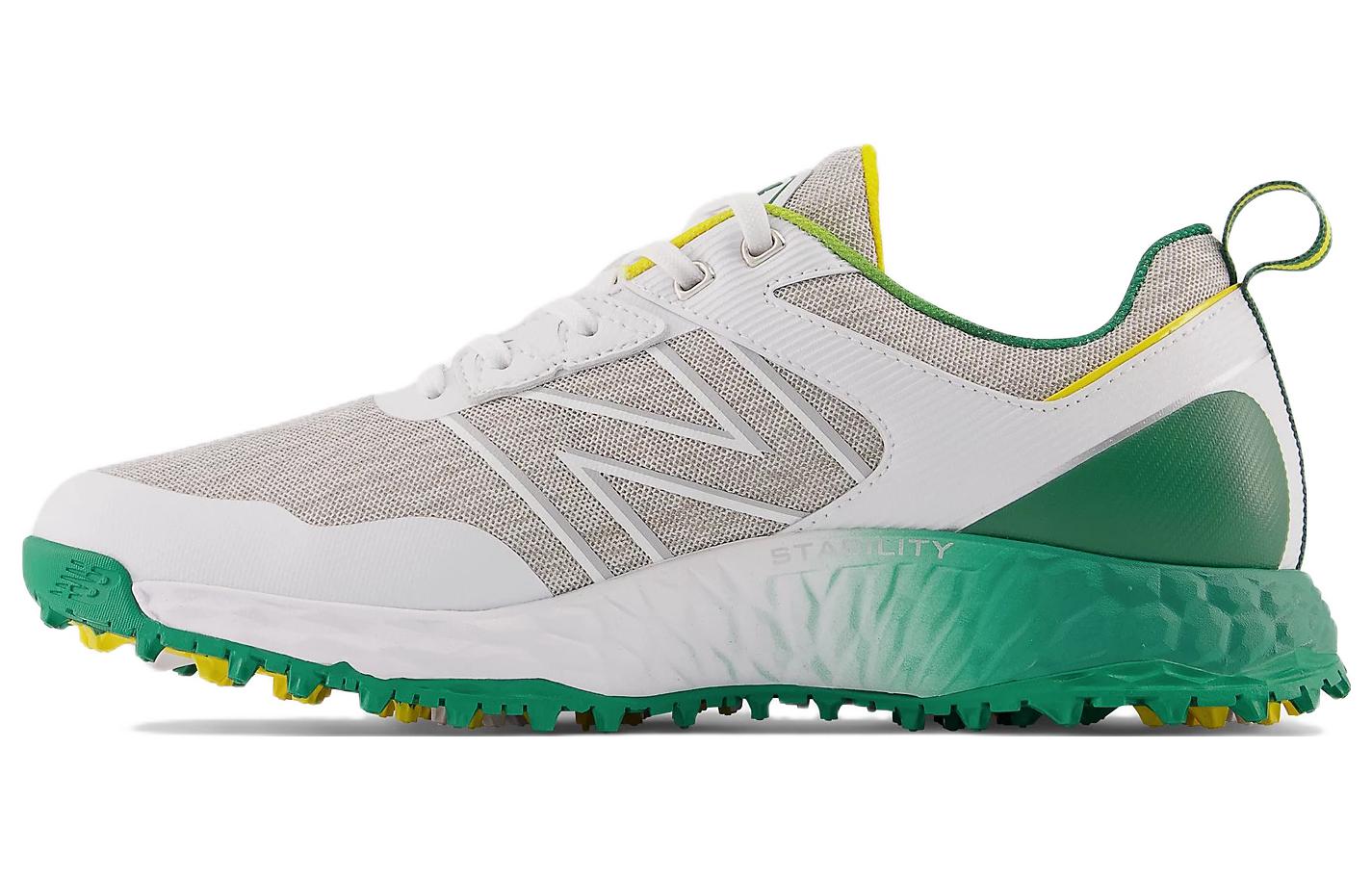 New Balance NB Fresh Foam Golf Shoes Men's Low Top White/Green/Yellow