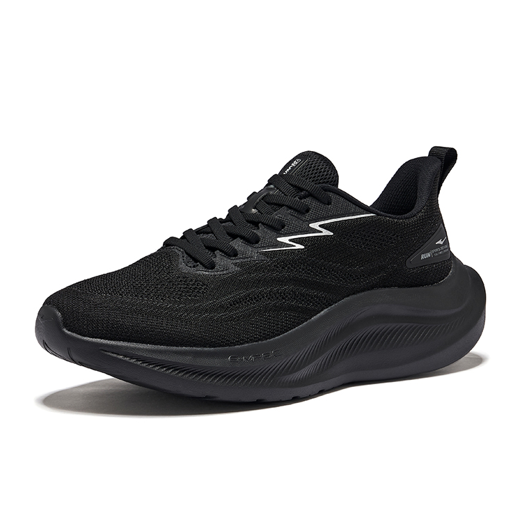 Erke Wind Flight 3.0 Cushioning Rebound Breathable Low top Casual City Commuting Sprint Running Shoes Men’s Jet Black