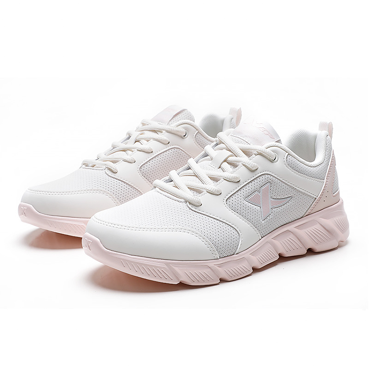 XTEP Breathable And Lightweight Low top Casual Running Shoes Women’s Sail White Pure Pink