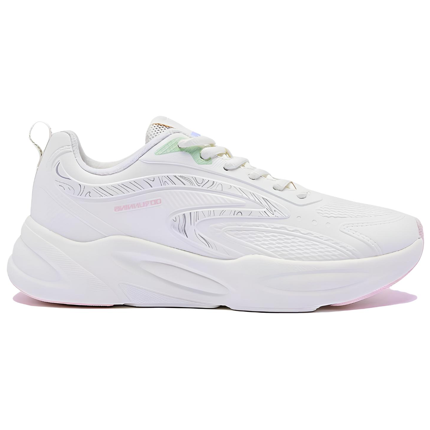 QIAODAN Fleece Lined Thermal Cushioning Lightweight Low top Running Shoes Women’s White Pink
