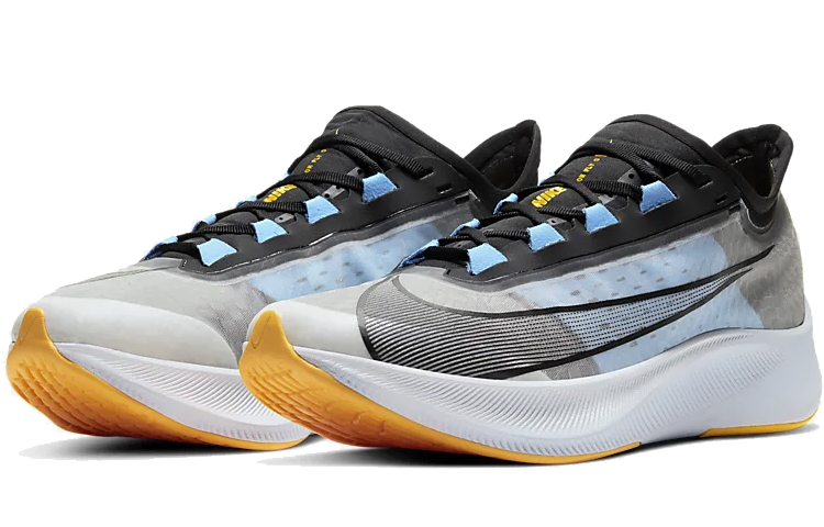 Кеды Nike Zoom Fly 3 (бело-голубые) — 白色/大学蓝/激光橙/黑 — фото 3