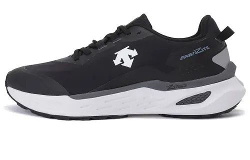 DESCENTE RUNNING Water-repellent, wind-resistant, fabric rebound, low-top running shoes, same style for men and women, black