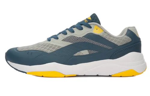 Li Ning Comfortable Cushioning Slip Resistant Abrasion Resistant Breathable Low top Running Shoes Men's Gray Blue