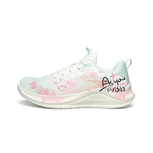 Anta Wander Slip Resistant And Abrasion Resistant Coverage Low top Casual Running Shoes Women's White Pink