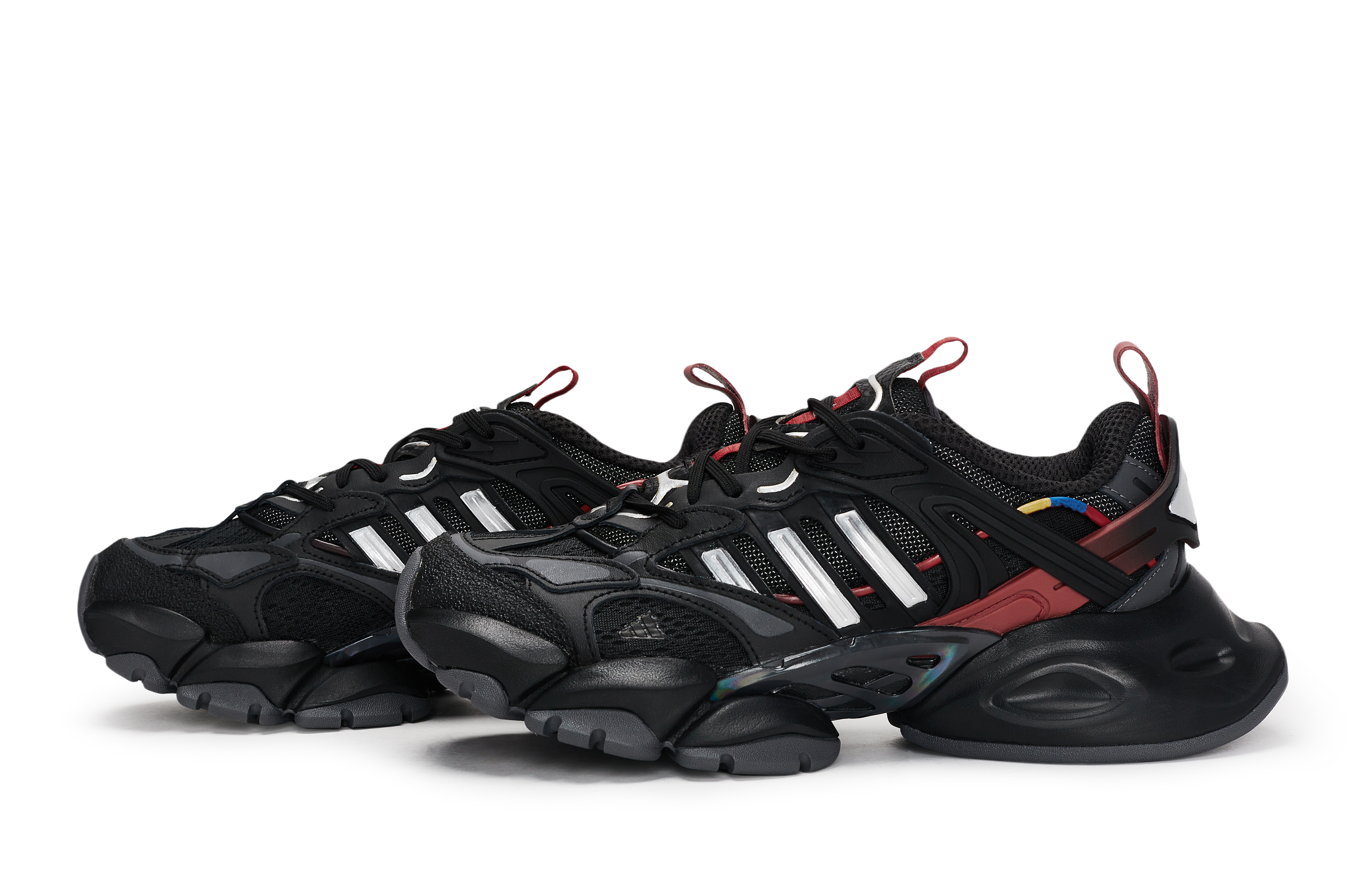 Adidas XLG RUNNER DELUXE Slip Resistant Abrasion Resistant Low top Running Shoes Unisex Black Red Silver