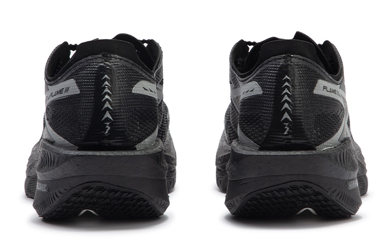 361° Flame 3 Cushioning Abrasion Resistant Breathable Low top Marathon Running Shoes Unisex Obsidian Black