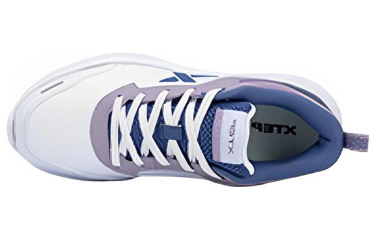 XTEP Comfortable Fabric Cushioning Slip Resistant Abrasion Resistant Low top Running Shoes Women’s White Purple Blue