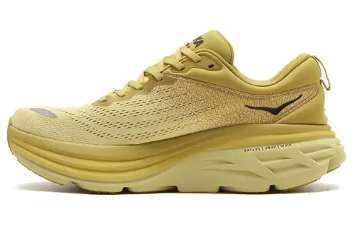 HOKA ONE ONE Bondi 8 Mesh Cushioning, Wear Resistant Low top Running Shoes Men's Yellow