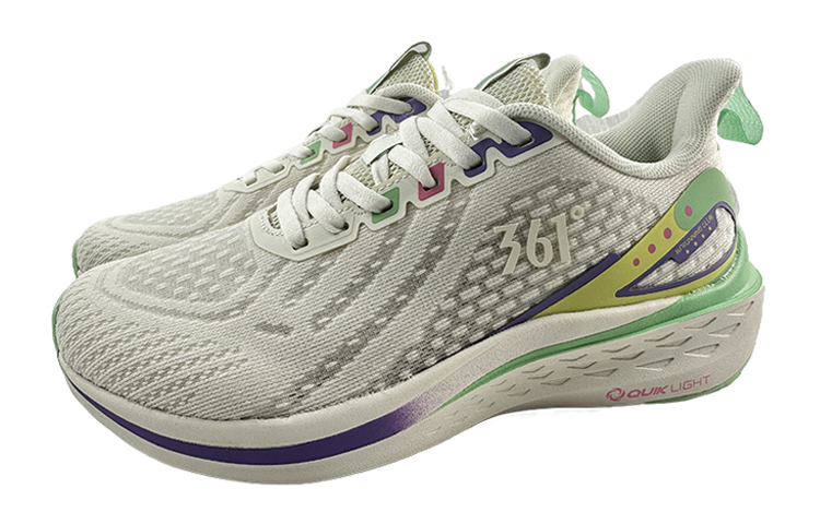 361° Slip Resistant Abrasion Resistant Low top Running Shoes Women’s White Green