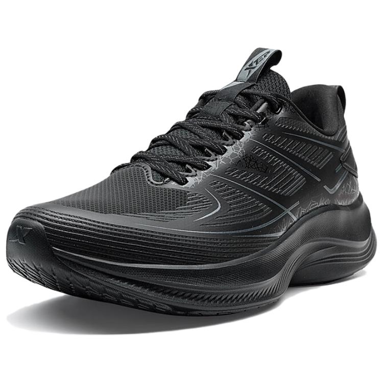 XTEP Cushioning Slip Resistant Abrasion Resistant Low top Casual Running Shoes Men’s Black Gray