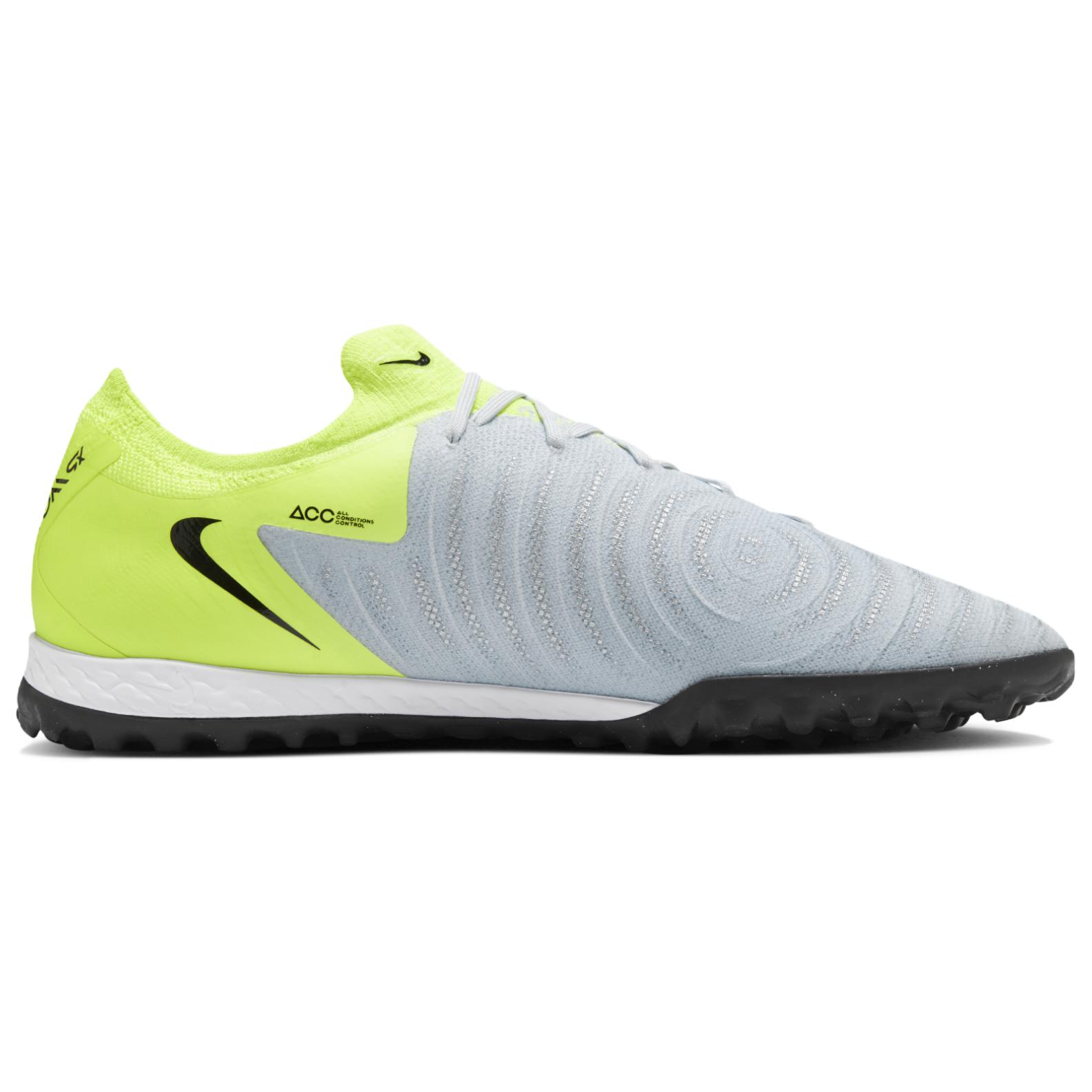 Nike Phantom GX 2 Pro TF Turf Synthetic Leather Soccer Shoes Unisex Yellow Gray
