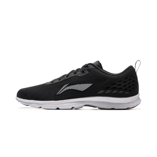Li Ning Cushioning Slip Resistant Abrasion Resistant Low top Casual Running Shoes Men's Black