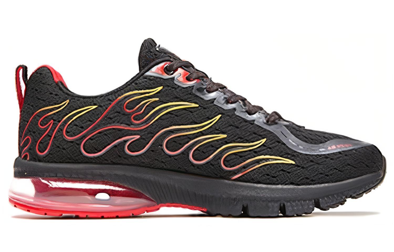 XTEP Cushioning Slip Resistant Abrasion Resistant Breathable Lightweight Low top Running Shoes Men’s Black Yellow