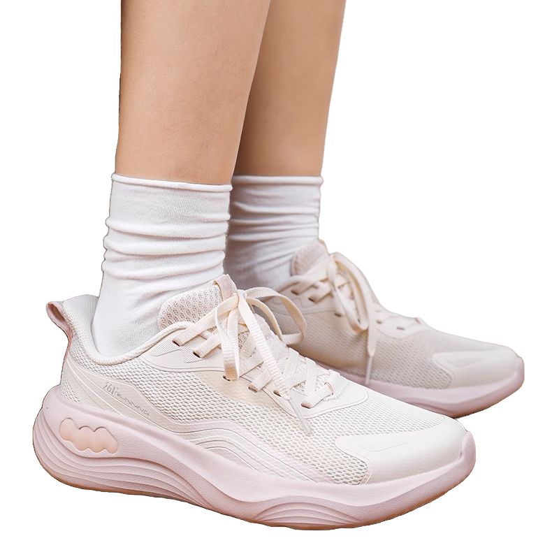 361° Slip Resistant, Breathable, Lightweight Low top Sprint Running Shoes Women’s White Pink