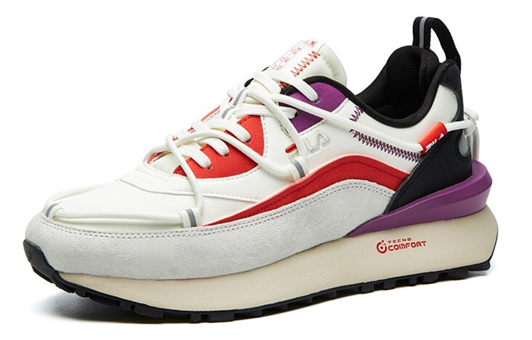 FILA FUSION Jogger DX Vintage Textile, Synthetic Leather Low top Casual Running Shoes Women’s White Purple
