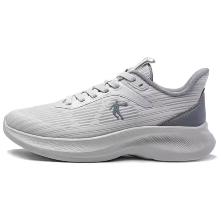 QIAODAN Textile, Synthetic Leather Cushioning Abrasion Resistant Breathable Low top Casual Running Shoes Men’s Gray