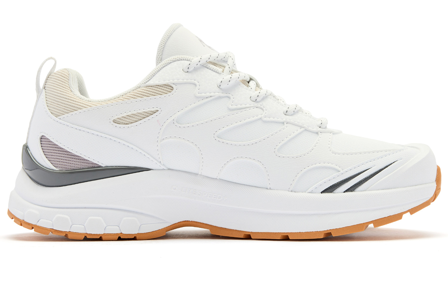QIAODAN Cushioning Slip Resistant Abrasion Resistant Low top Casual Running Shoes Women’s White Gray