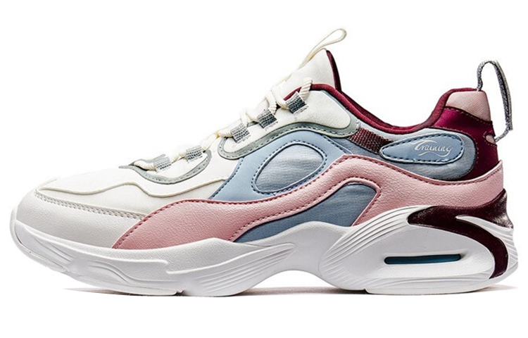 XTEP Running Shoes Women’s Low Top White Pink Green