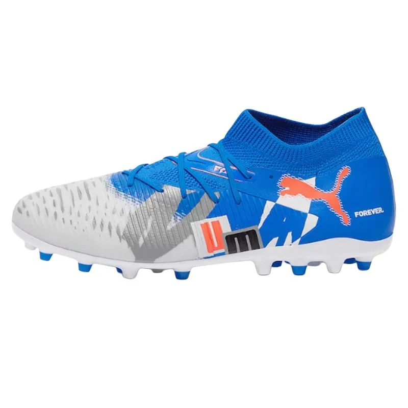 PUMA FUTURE 8 MATCH MG Multi Ground Abrasion Resistant Soccer Shoes Unisex Blue White