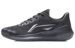 Li Ning Cushioning Slip Resistant Abrasion Resistant Breathable Lightweight Low top Running Shoes Unisex Black