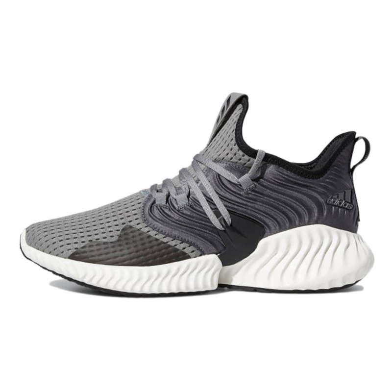 Adidas Alphabounce Instinct Comfortable Mesh, Textile Breathable Low top Running Shoes Men's Gray Black