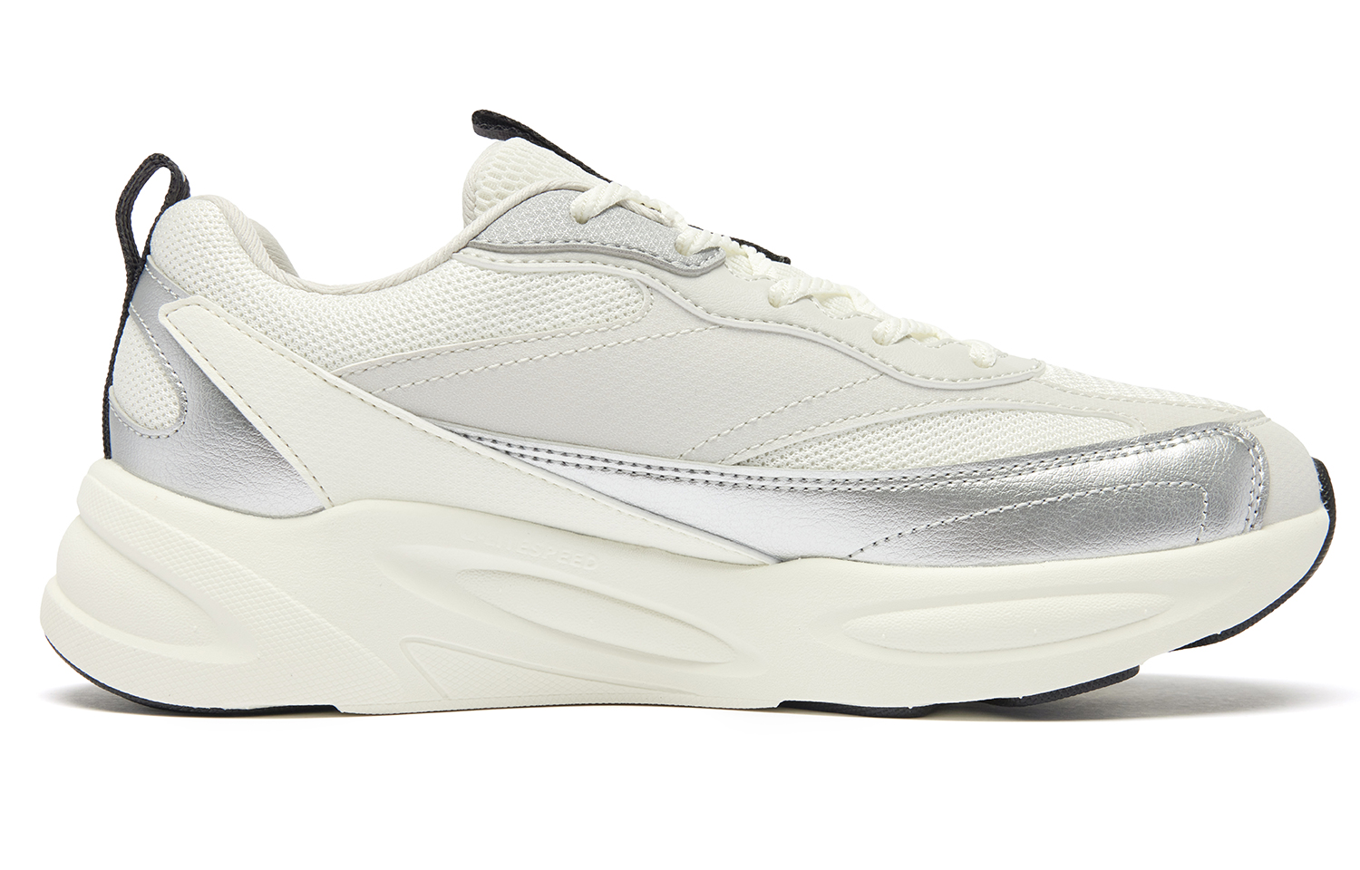 QIAODAN Cushioning Slip Resistant Abrasion Resistant Low top Casual Running Shoes Women’s White Silver