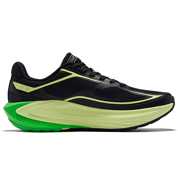 Erke Cushioning Slip Resistant Rebound Low top Casual Running Shoes Men’s Jet Black Sprout Green