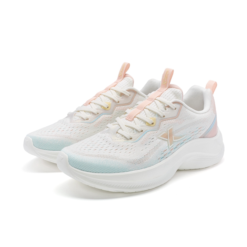 XTEP Comfortable Slip Resistant, Abrasion Resistant, Lightweight Low top Running Shoes Women’s White Blue Pink