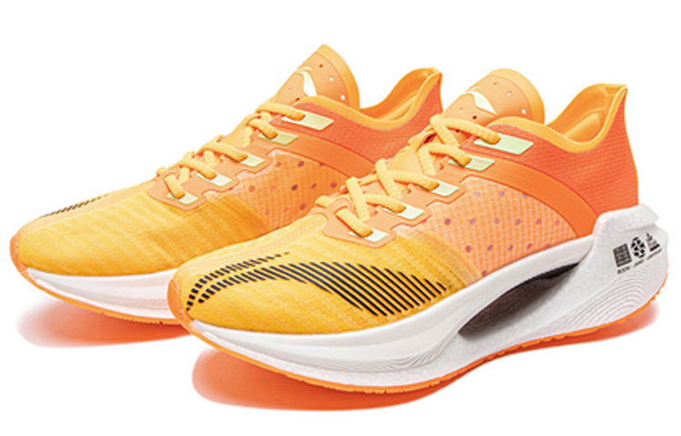 Li Ning Shadow Essential Cushioning Breathable Lightweight Rebound Low top Running Shoes Women’s Neon Honey Orange