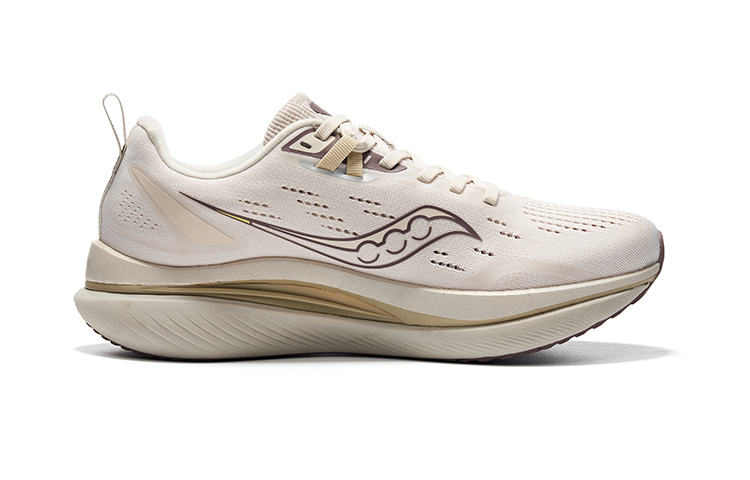 Saucony Tide Cushioning, Wear Resistant Low top Running Shoes Unisex Beige Coffee Caffeine