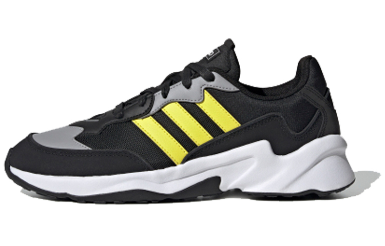 Adidas neo 20-20 FX retro comfortable leather non-slip wear-resistant lightweight low-top marathon running shoes men's black and yellow