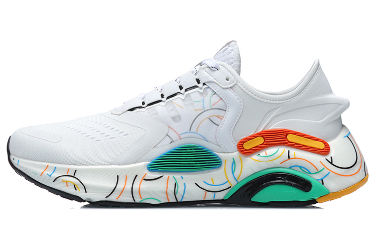 Li Ning Arashi Plus Cushioning Slip Resistant Abrasion Resistant Low top Running Shoes Unisex White Red Green