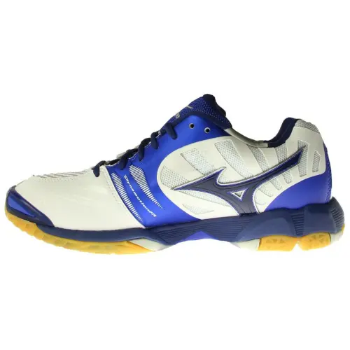 Mizuno Wave Tornado Textile, Synthetic Leather Low top Running Shoes Unisex White Blue