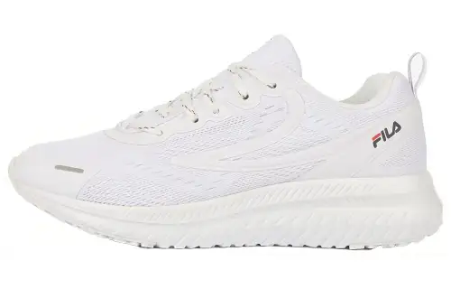 FILA RGB Fuse Comfortable Round Toe Textile, Synthetic Leather Low top Running Shoes Unisex White Korean Style