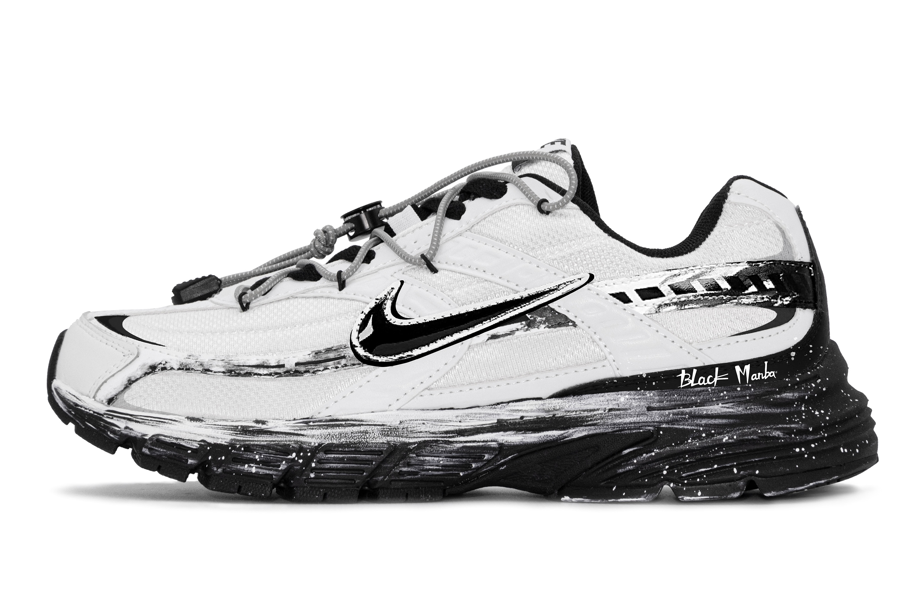 Nike Initiator Breathable Lightweight Breathable And Lightweight Low top Running Shoes Unisex Black White