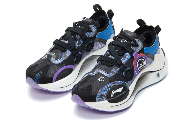 Li Ning Shadow CRC Running Shoes Women’s Low Top Black/Fluorescent Grape Purple