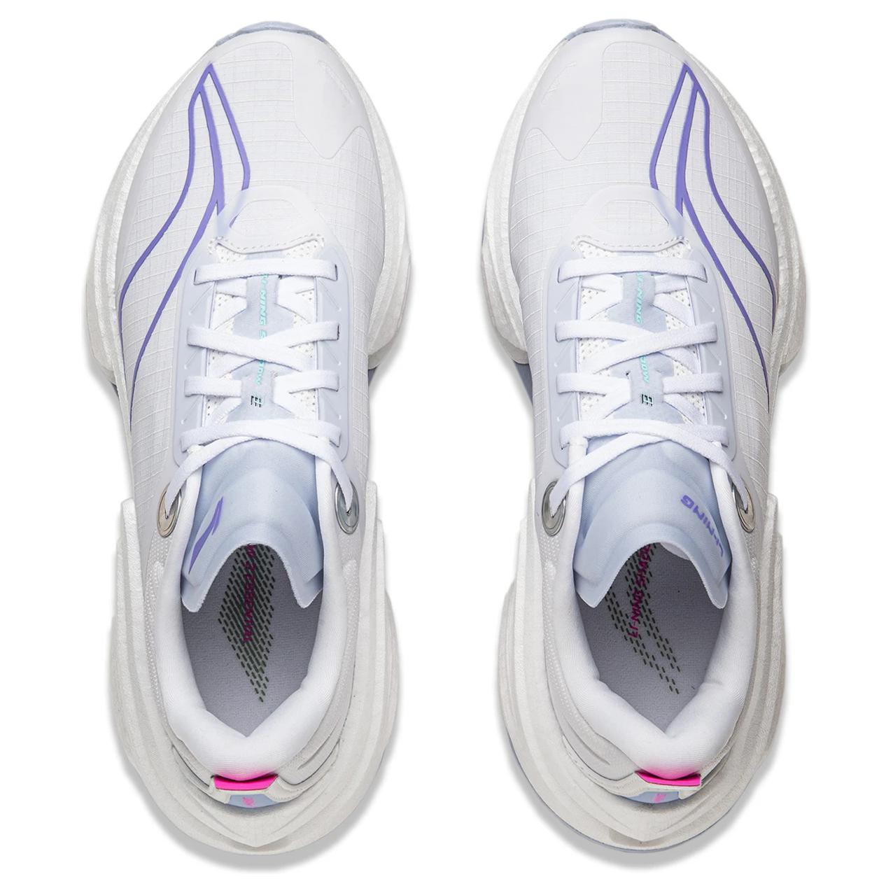 Li Ning Shadow 3 Essential Low top Li Ning, Light Rebound Technology Casual Racing Running Shoes Women’s White Purple