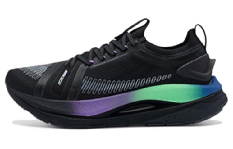 XTEP ACE Flow Running Shoes Cushioning, Wear Resistant Low top Running Shoes Men’s Black Mauve Neon Green