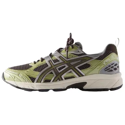 KITH x ASICS GEL NUNOBIKI Abrasion Resistant Low top Running Shoes Unisex Black Green