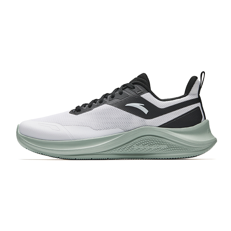 Anta Cushioning Abrasion Resistant Low top Casual Running Shoes Men’s Pure White Basic Black