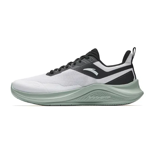 Anta Cushioning Abrasion Resistant Low top Casual Running Shoes Men's Pure White Basic Black