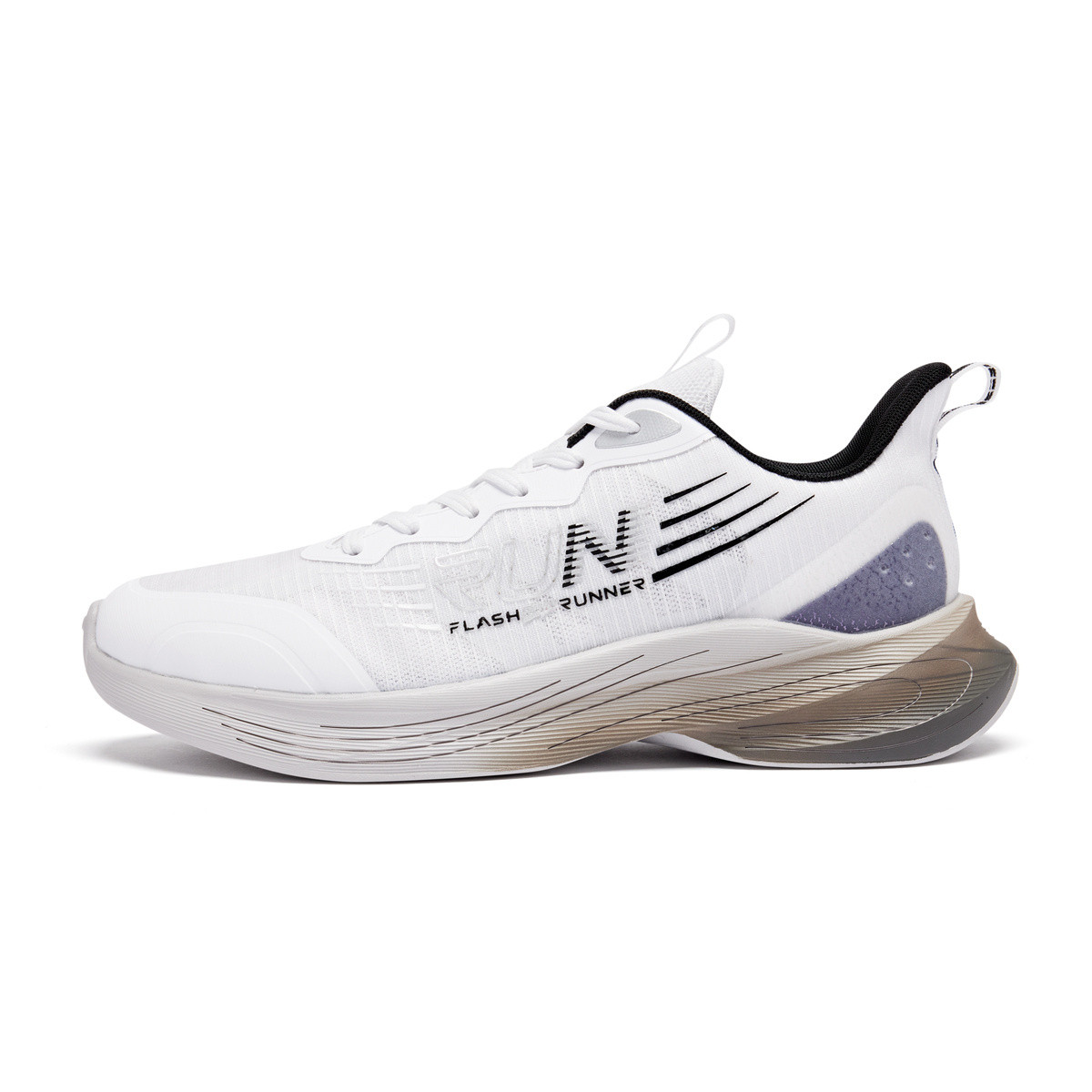 QIAODAN Abrasion Resistant Breathable Abrasion Resistant Breathable Low top Running Shoes Men’s White Silver